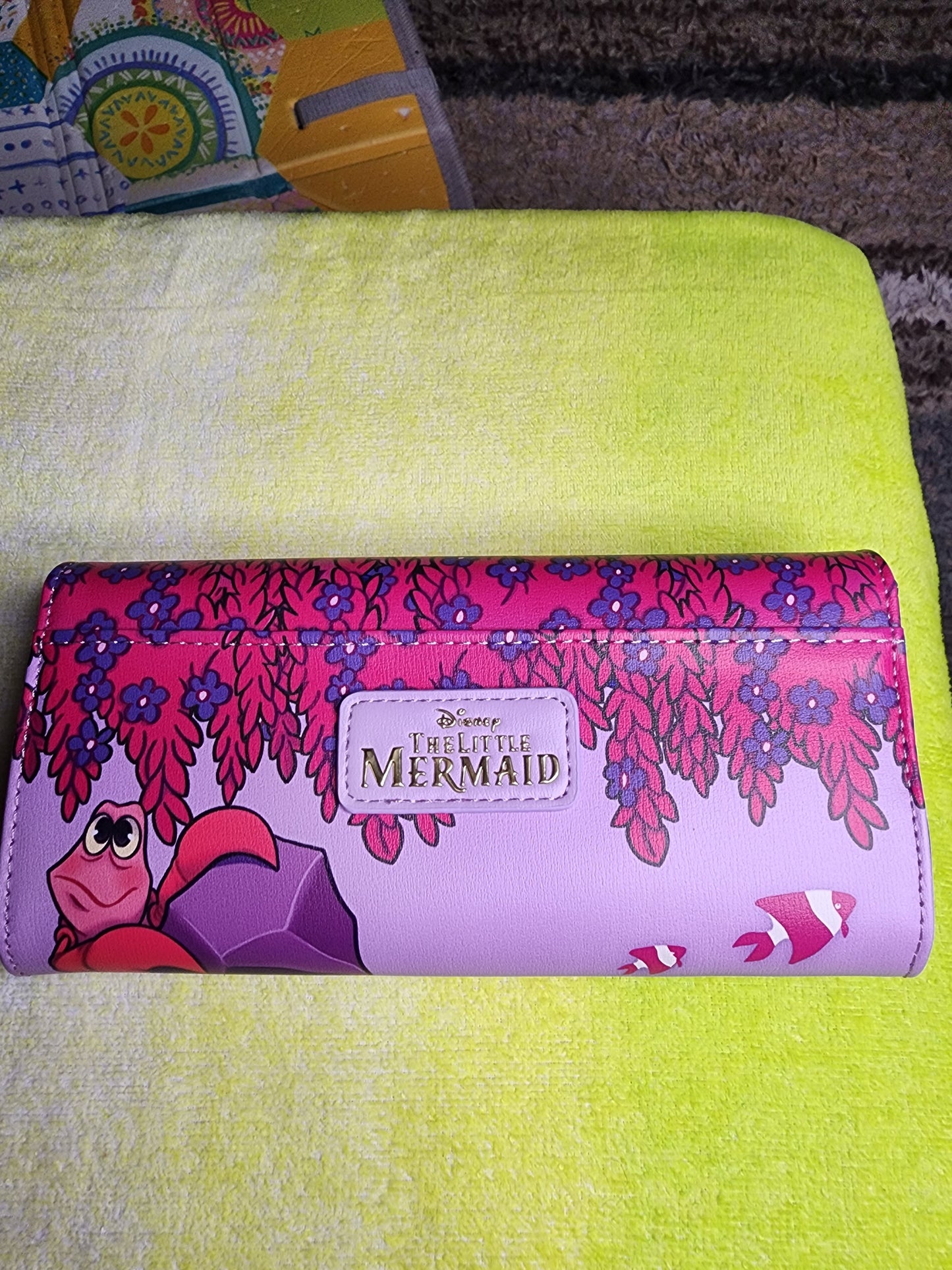 Disney Little Mermaid and Flounder Floral Wallet