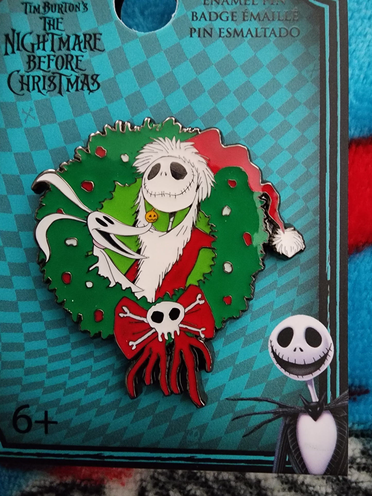 Santa Jack Skelton Nightmare Before Christmas Wreath Pin