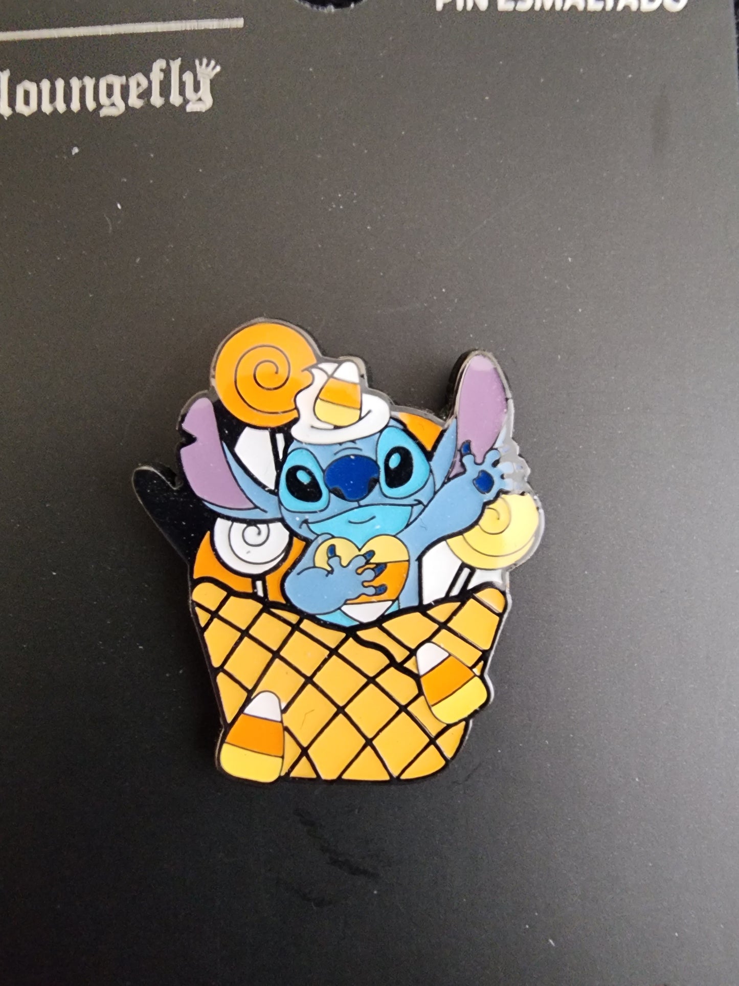 Loungefly Disney Stitch Halloween Waffle Cone and Candy Pin