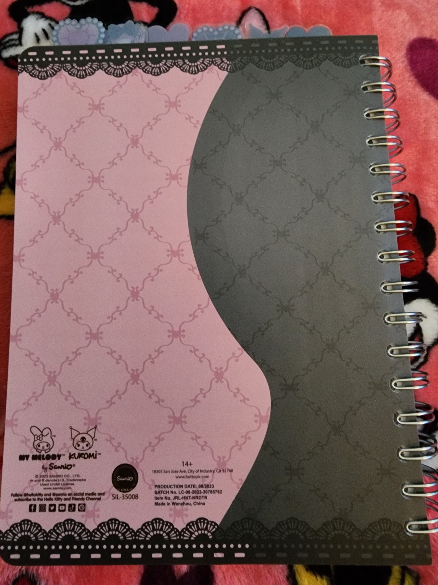 Hello Kitty and Friends My Melody and Kuromi Notebook