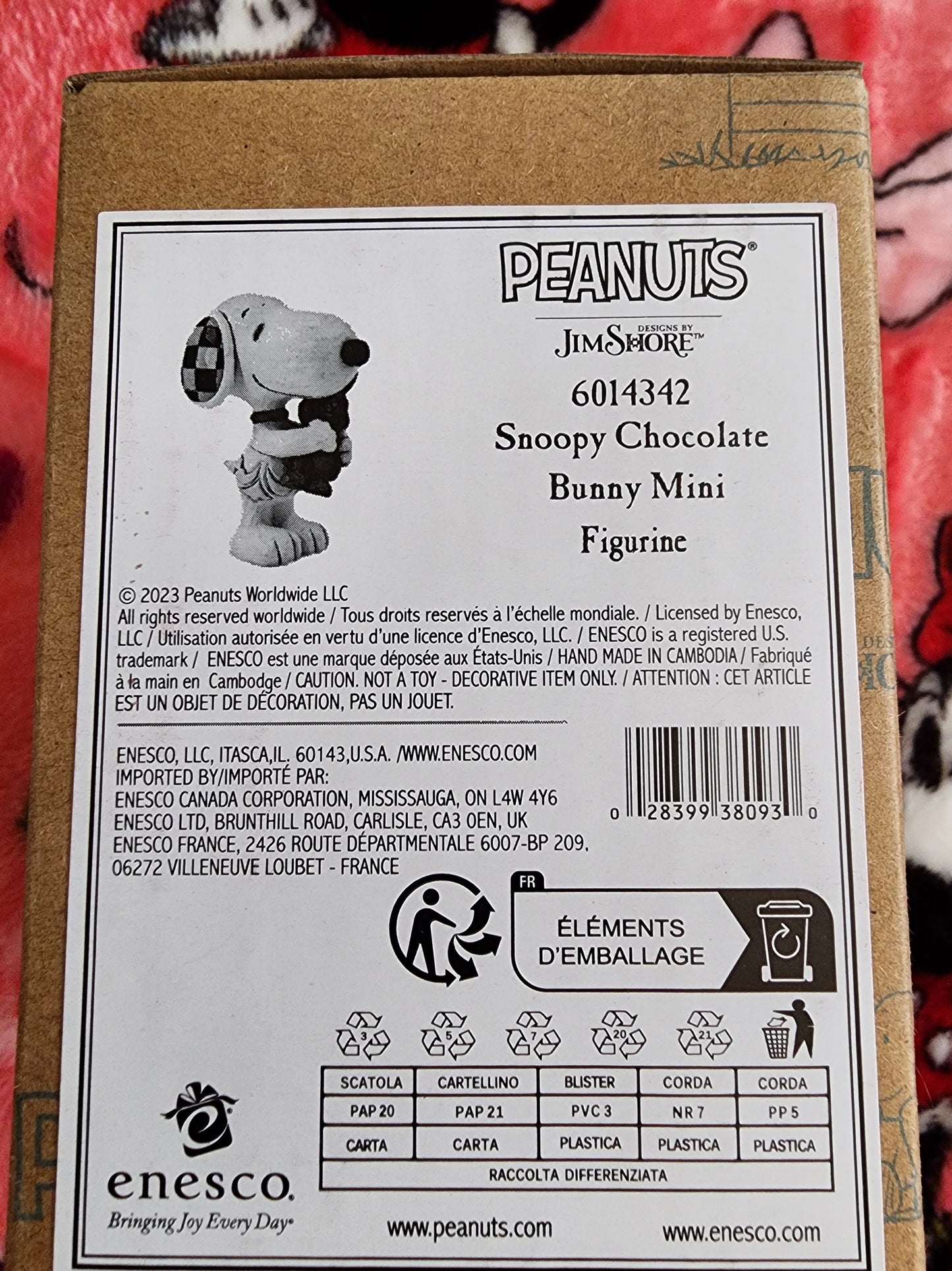 Jim Shore Snoopy with Chocolate Bunny Mini Figure