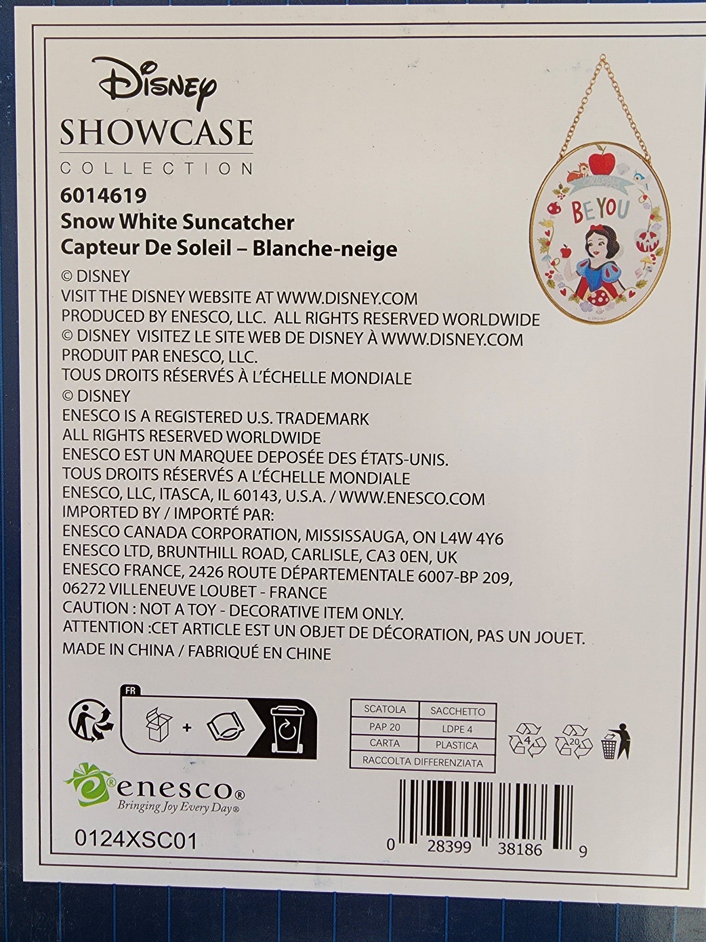 Disney Showcase Snow White Suncatcher
