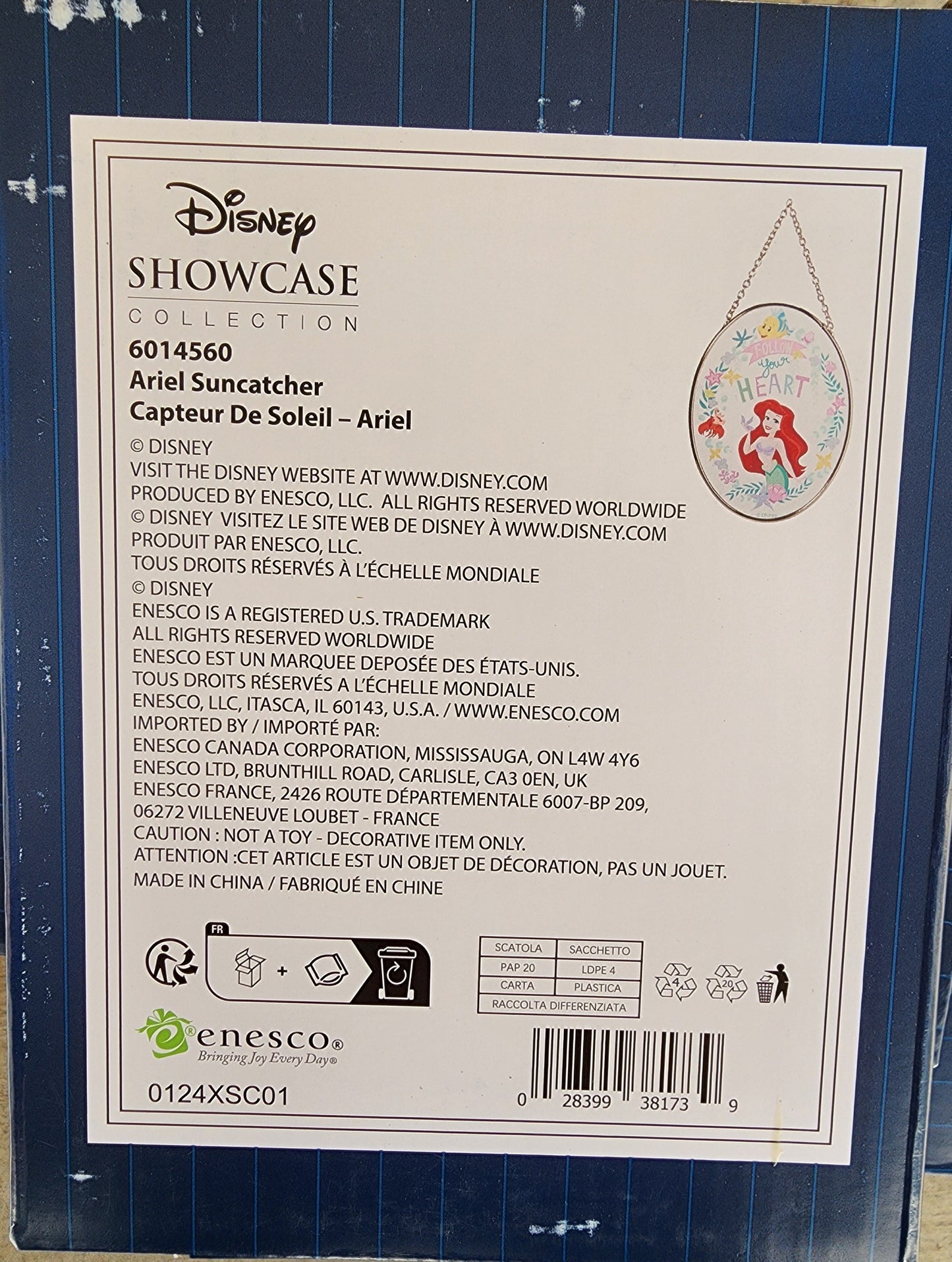 Disney Showcase Ariel Little Mermaid Suncatcher