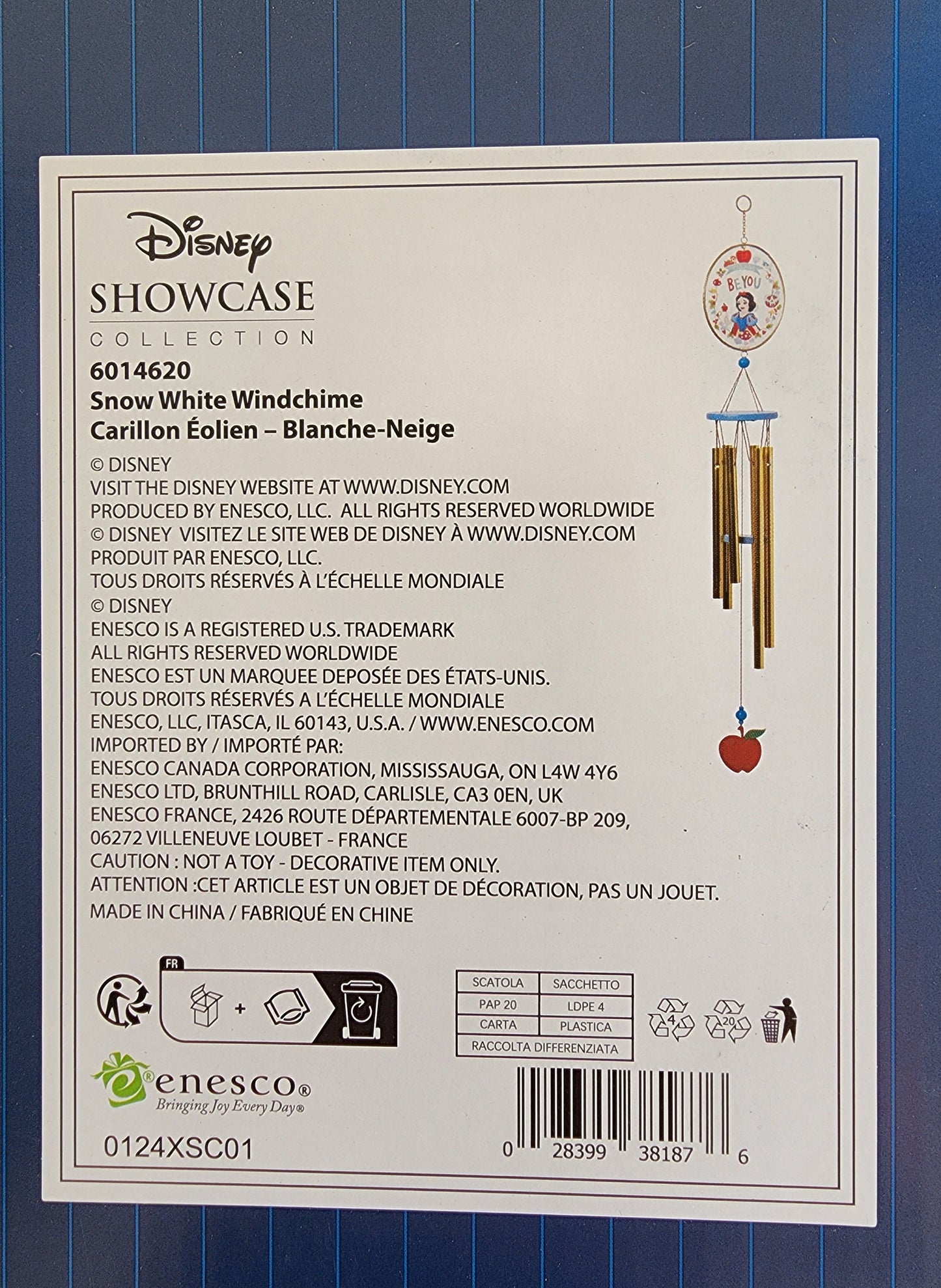 Disney Showcase Snow White Windchime