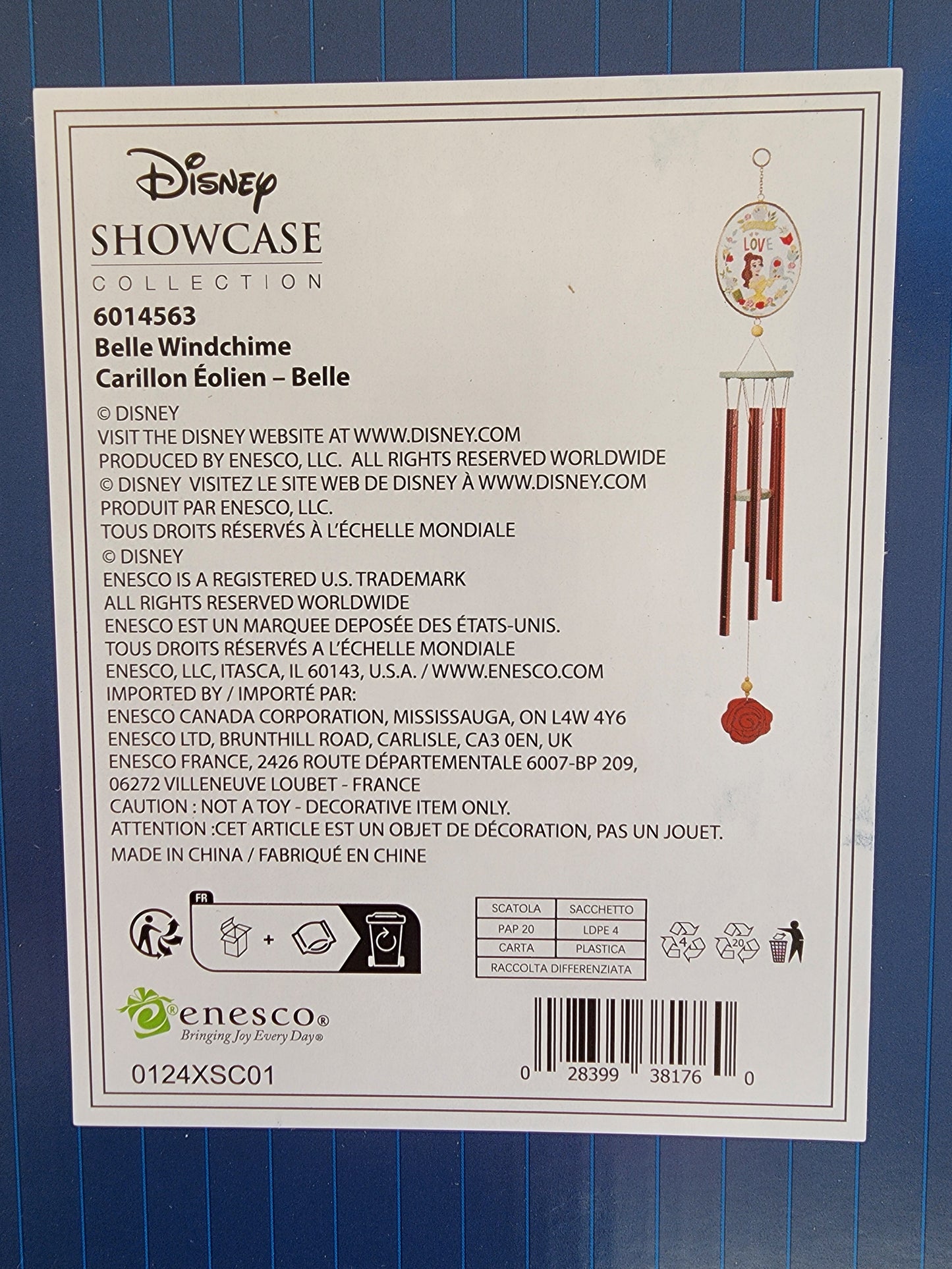 Disney Showcase Belle Windchime