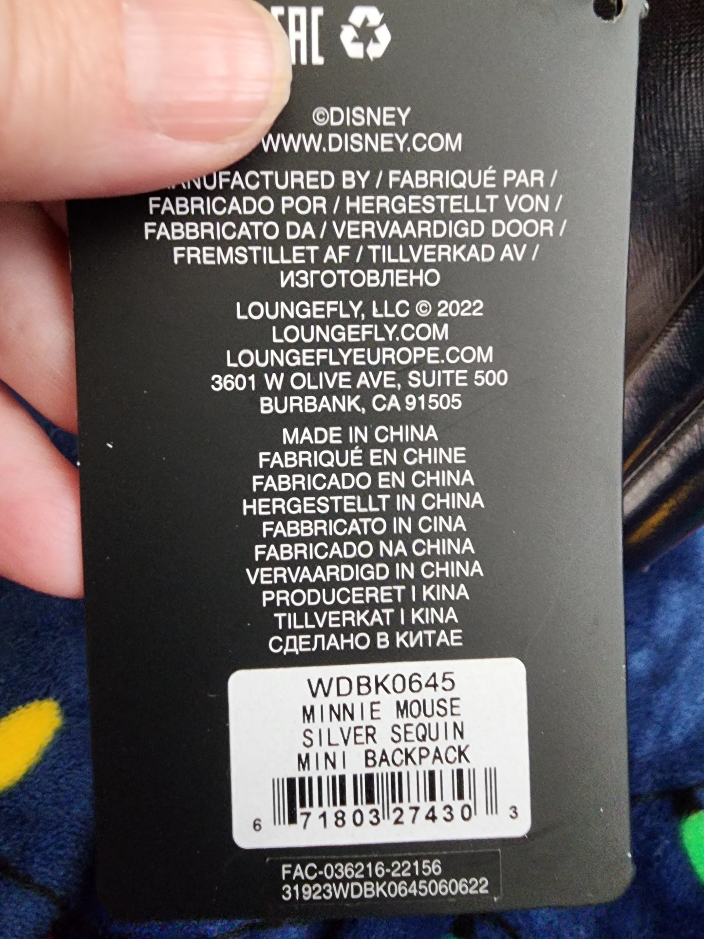 Loungefly Disney Minnie Mouse Silver Sequins Backpack