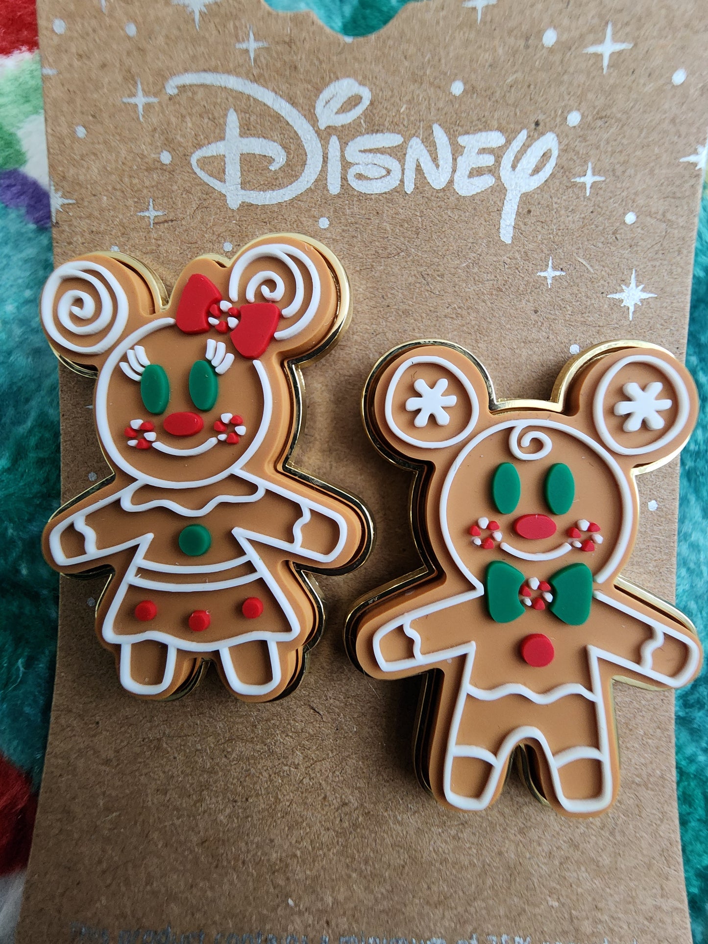 Disney Mickey and Minnie Mouse as Gingerbread Cookie Pins