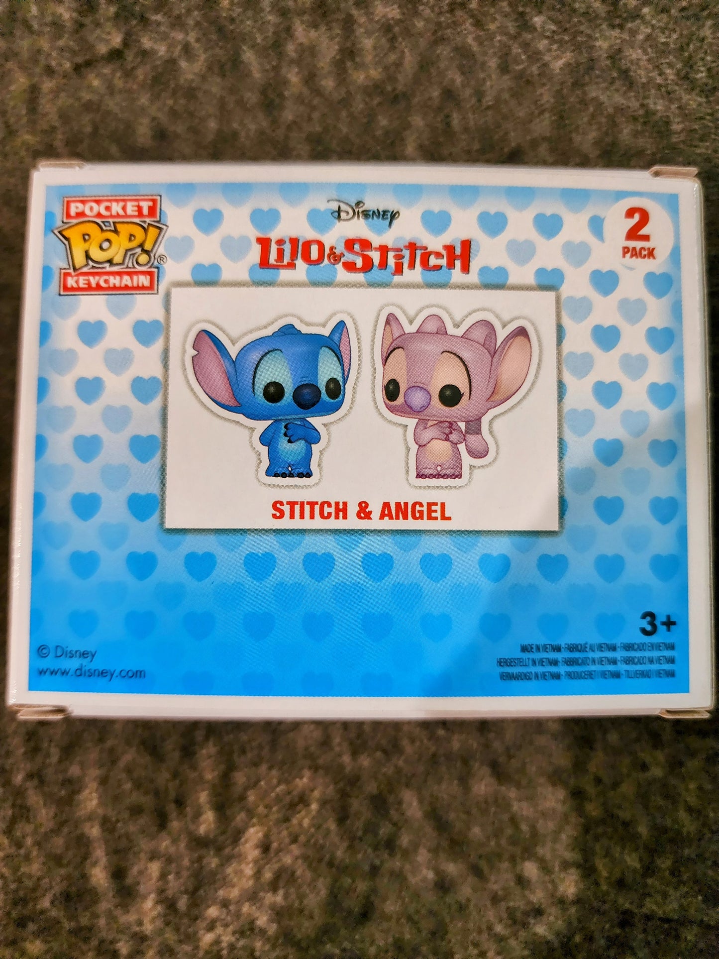 Funko Pocket Pop Valentine's Disney Stitch and Angel 2 Set Keychains