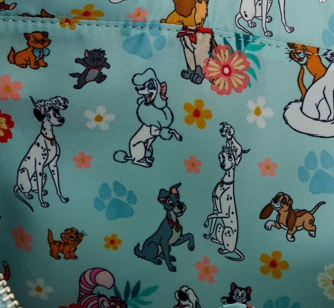 Loungefly Disney Dogs and Cats Denim Convertible Tote Bag/Handbag