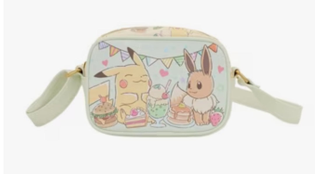 Loungefly Pokemon Cafe Pikachu and Eevee Food Camera Crossbody Bag Exclusive