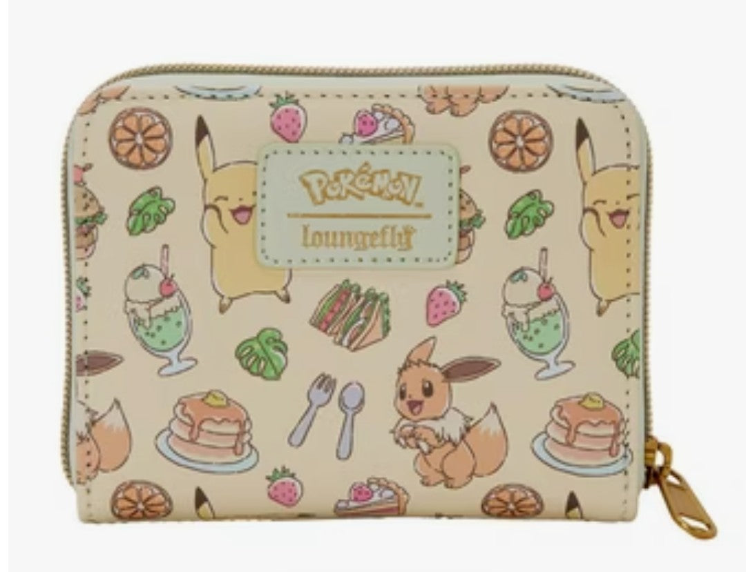 Loungefly Pokemon Pikachu and Eevee Cafe Sweets and Desserts Exclusive Wallet