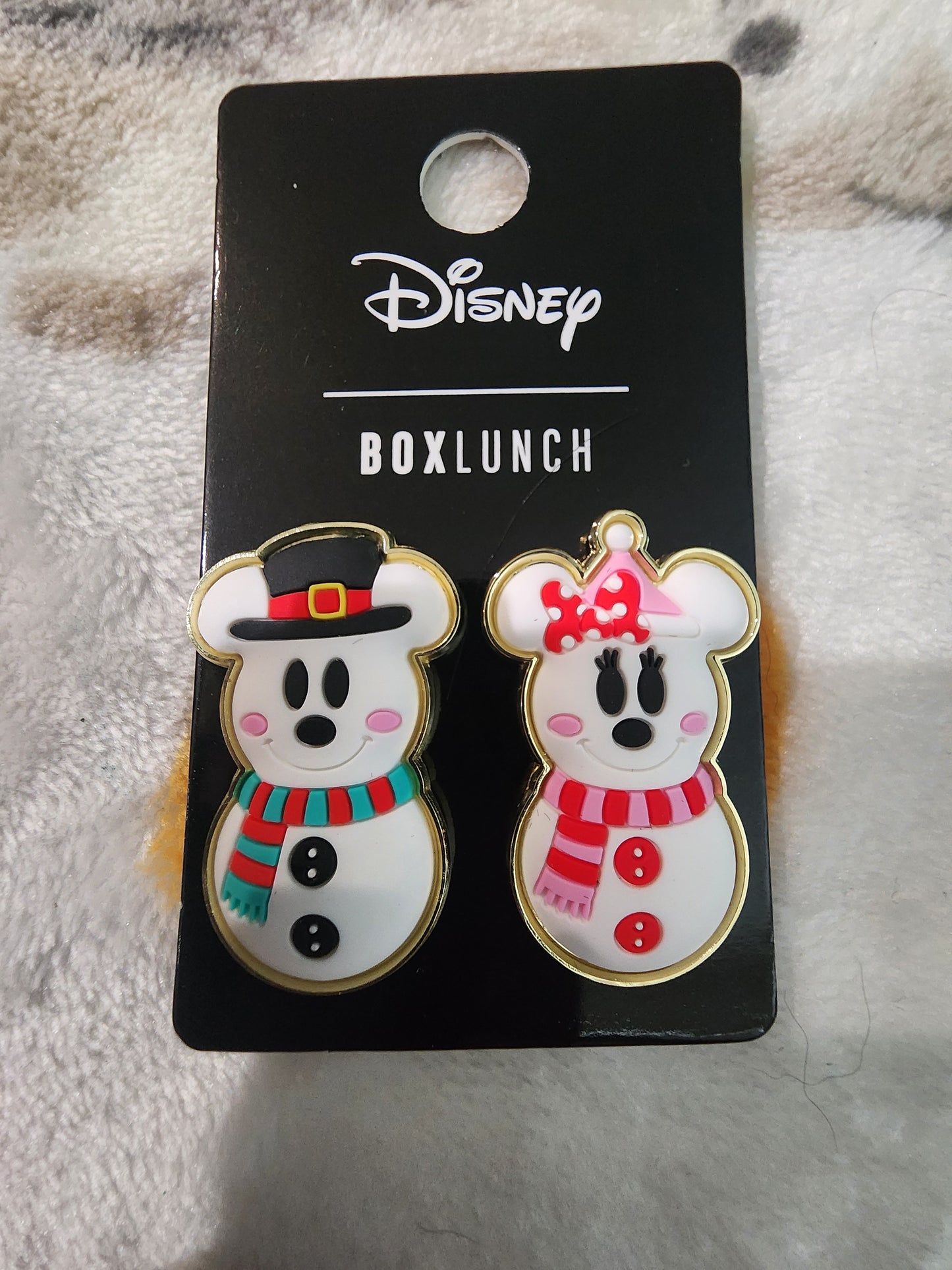 Disney Mickey and Minnie as Snowman Holiday Pin Set