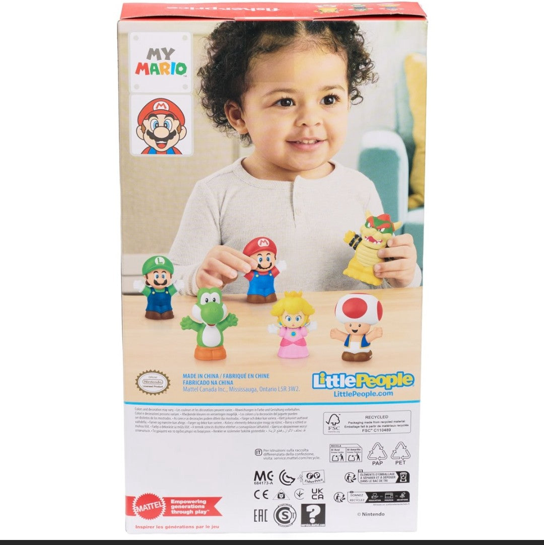 Fisher Price Little People Super Mario Bros. My Mario Mini-Figure 6-Pack