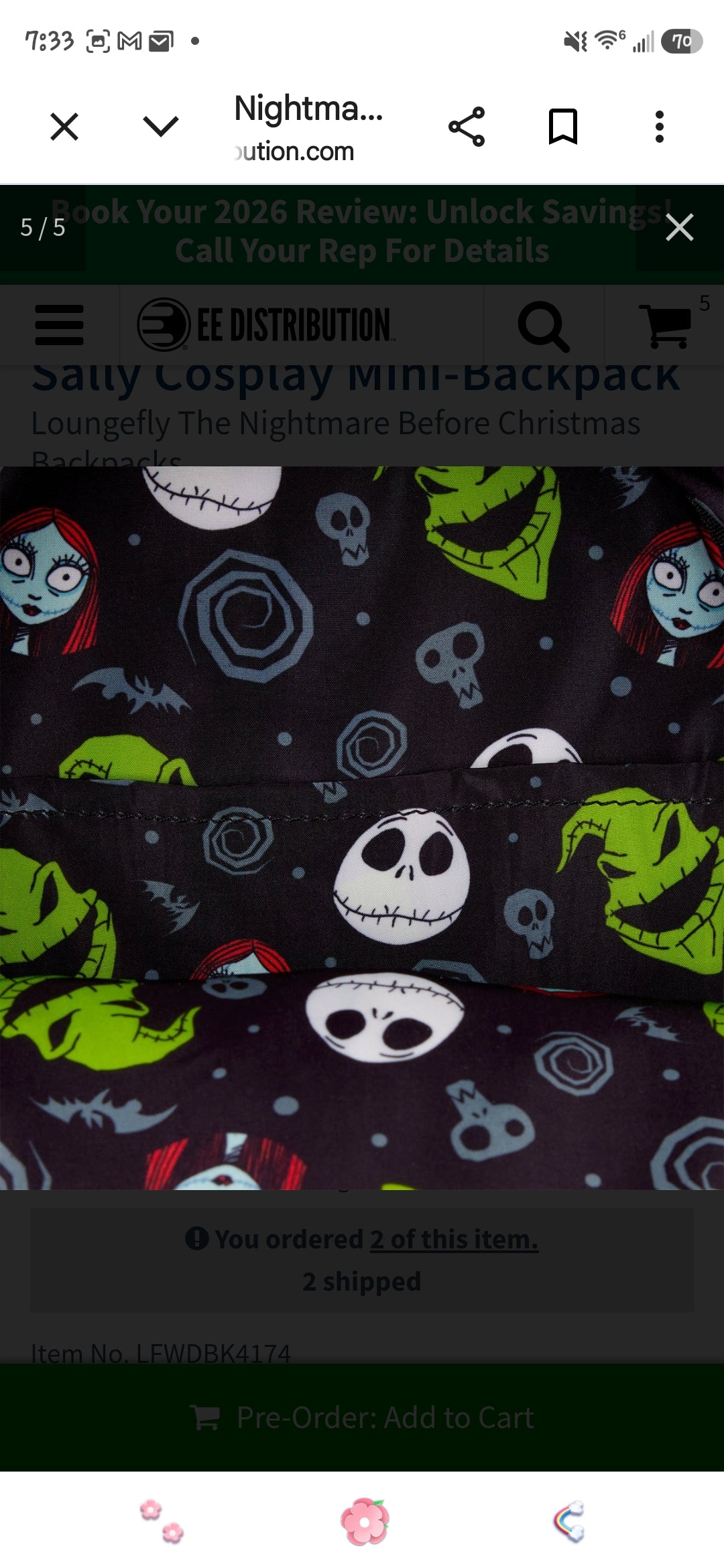 Loungefly Disney Nightmare Before Christmas Sally Cosplay Backpack
