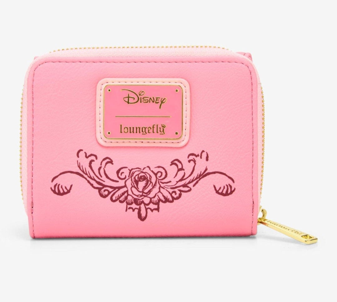 Loungefly Disney Beauty and the Beast Pink Embroidered Wallet