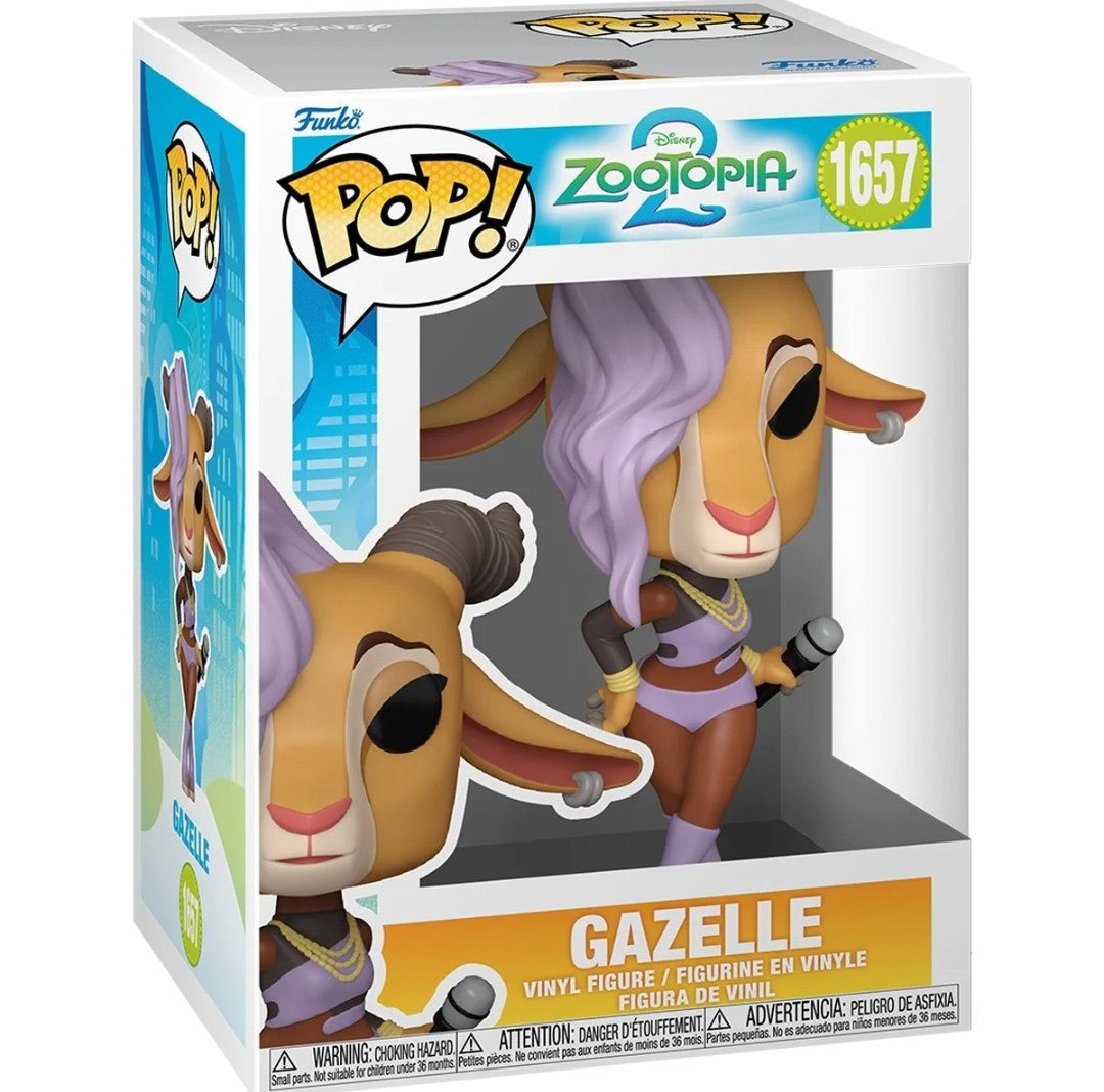 Funko Pop Disney Zootopia 2 Nick Wilde, Judy Hopps and Gazelle Pop Figures
