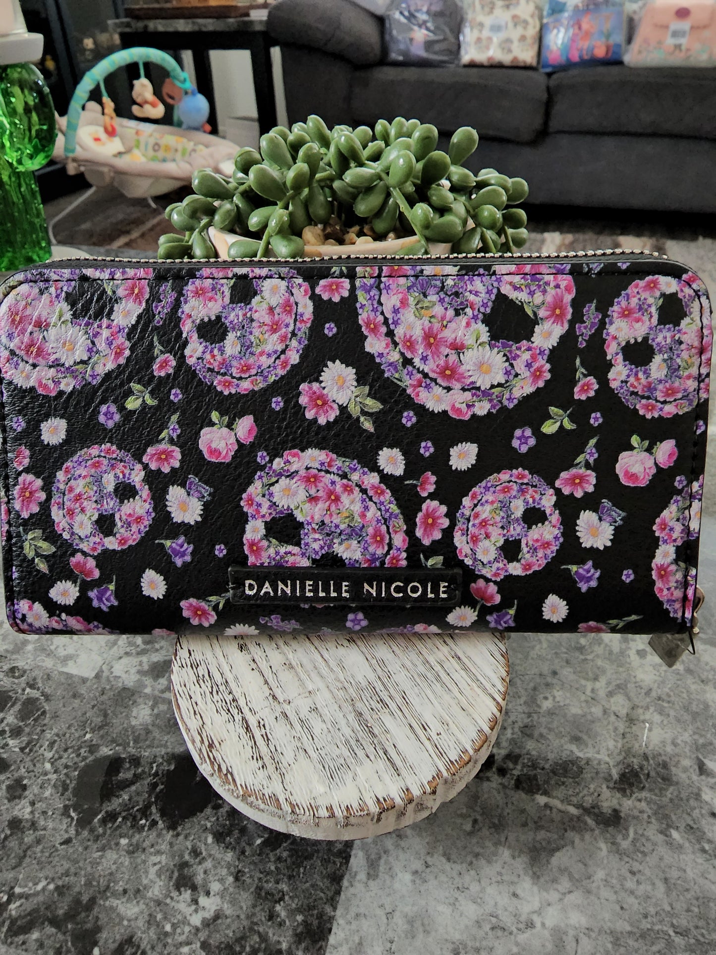 Danielle Nicole Jack Skellington Floral Faces Wallet