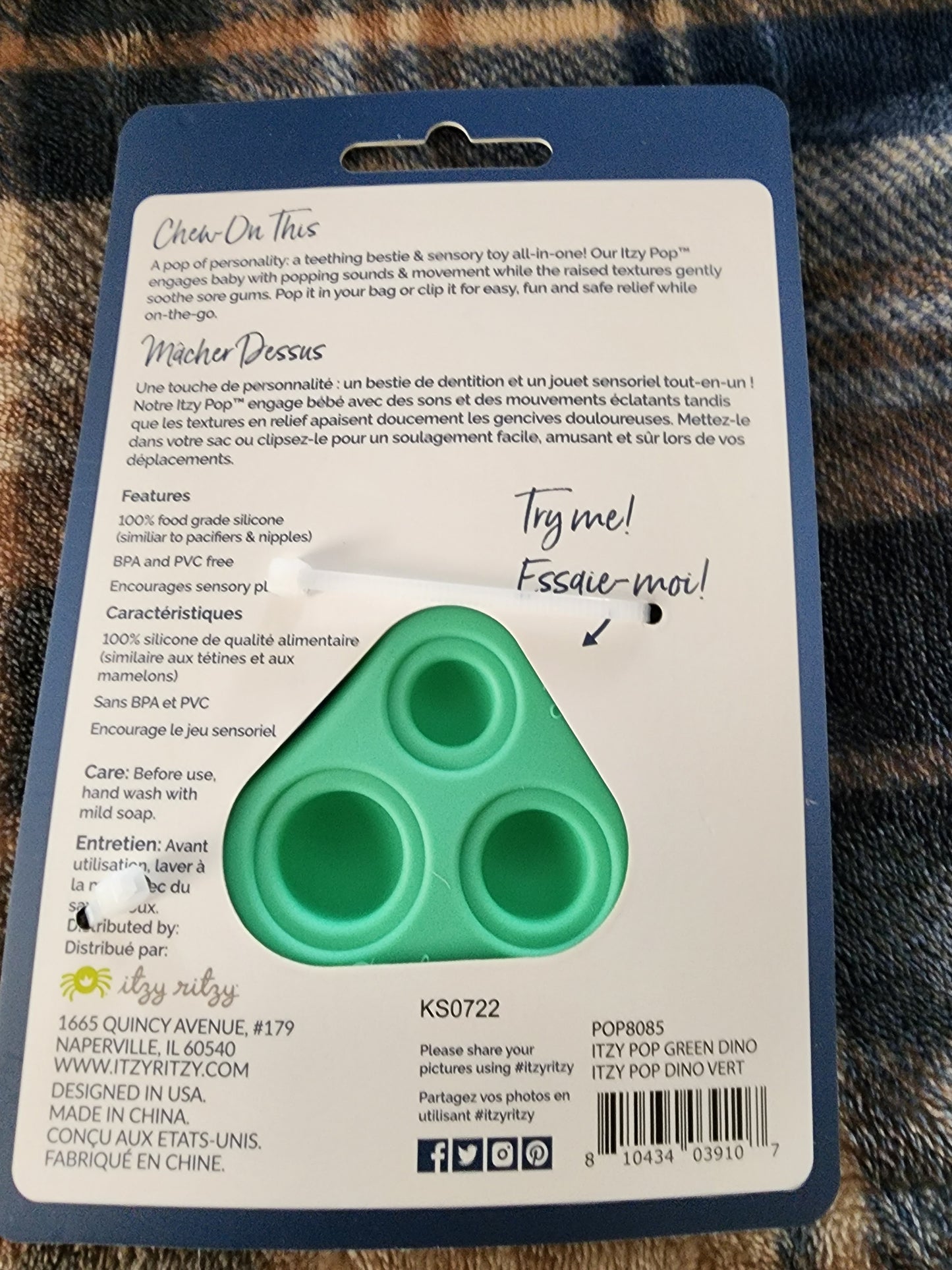 Itzy Dino Pop Teether