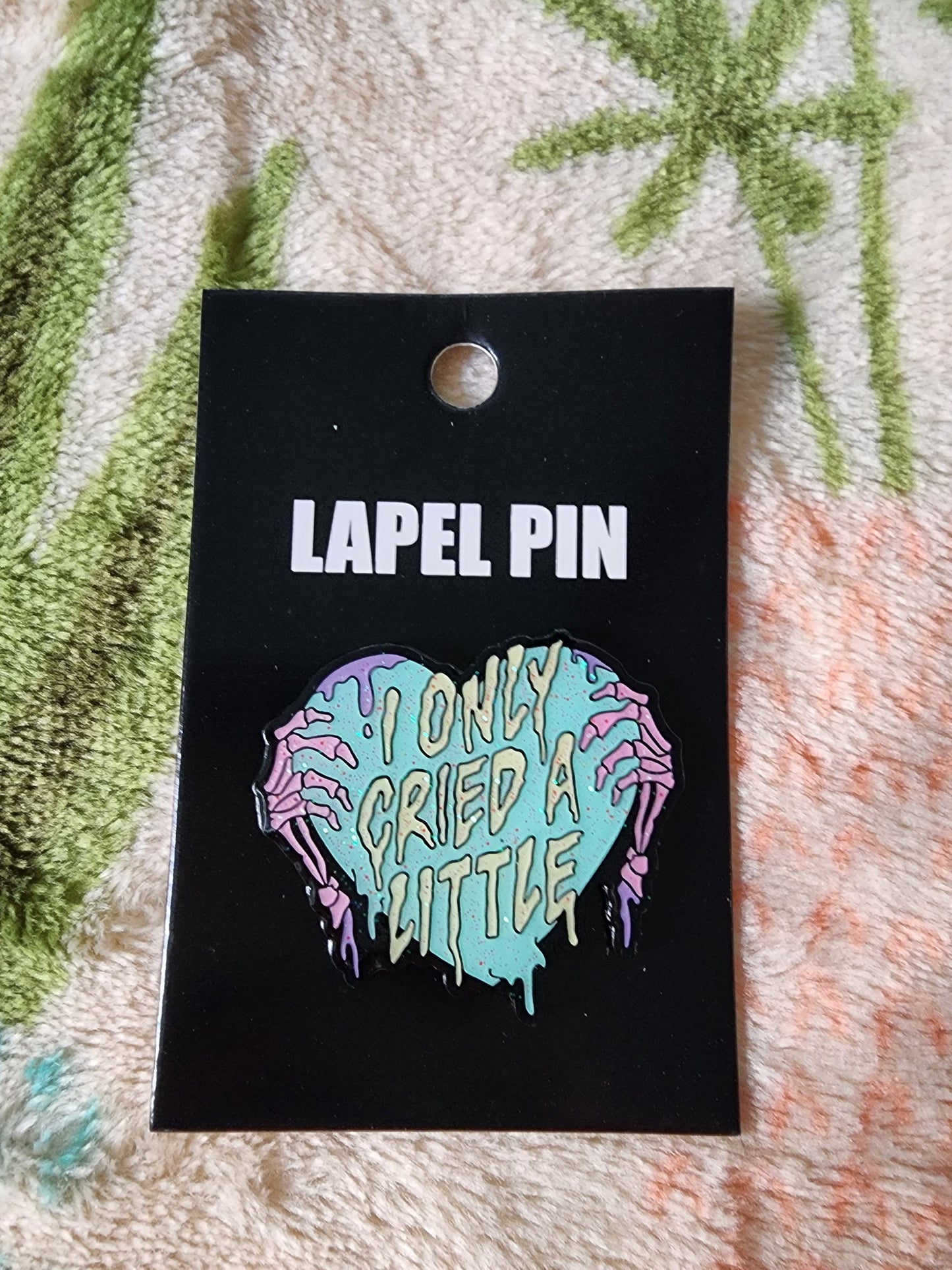 I Only Cried a Little Skelton Heart Pin