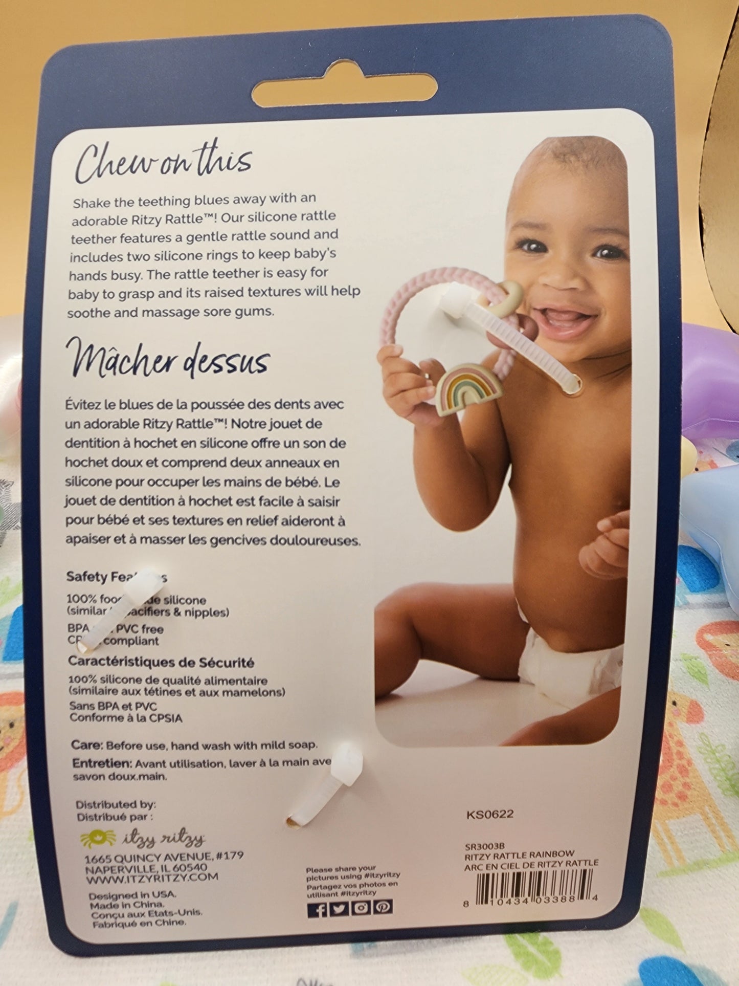 Ritzy Rainbow Rattle & Teething Ring