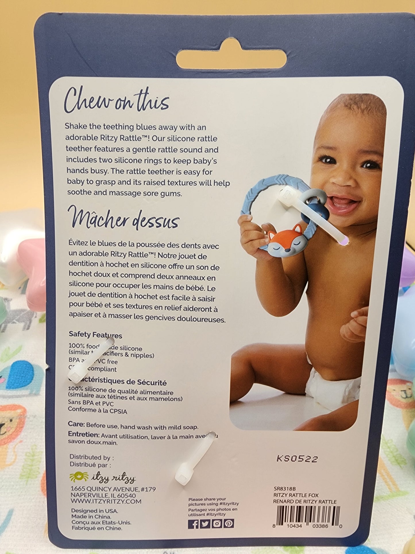 Ritzy Fox Rattle & Teething Ring