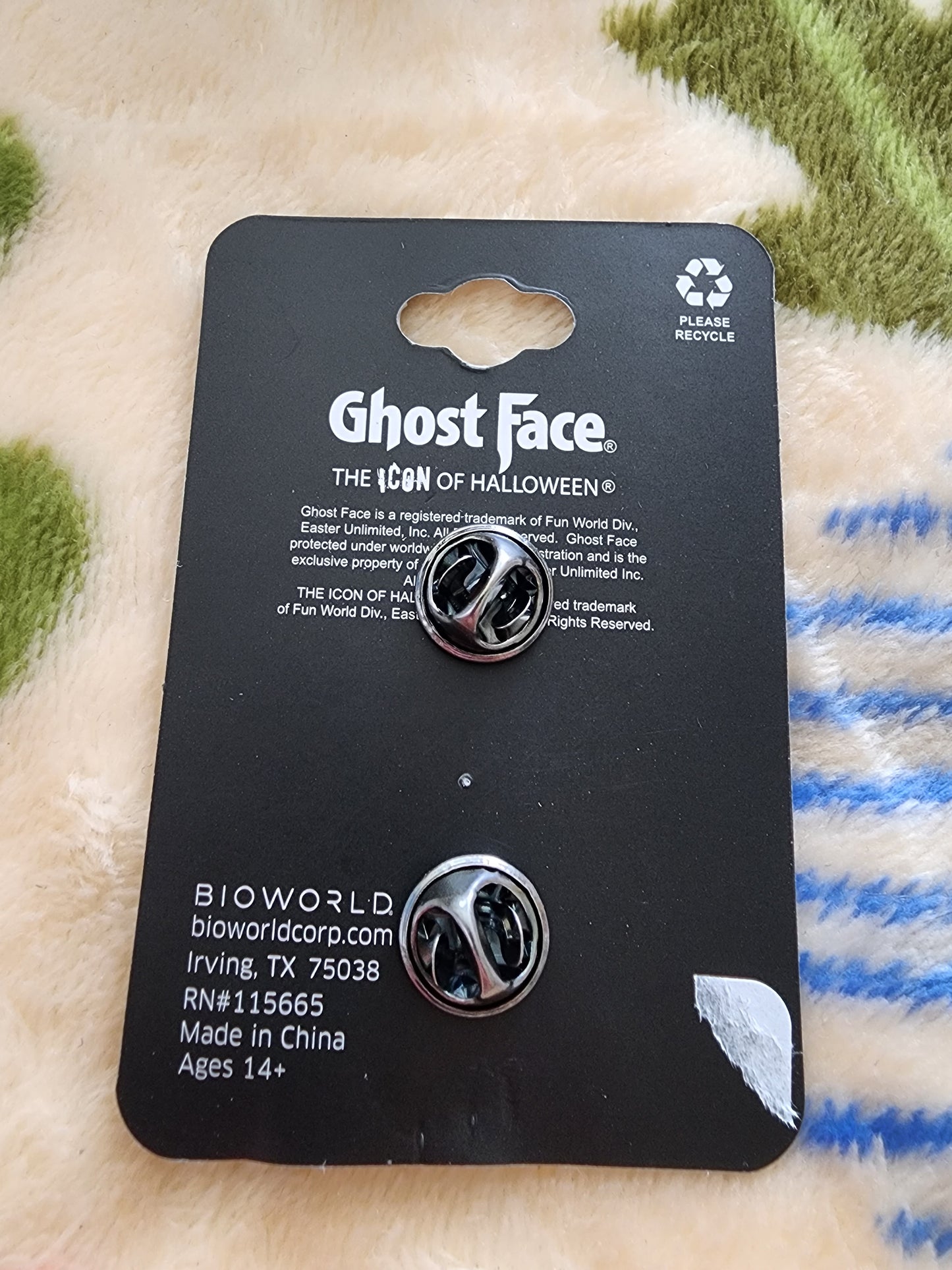 Ghost Face Tarot Card Halloween Pin