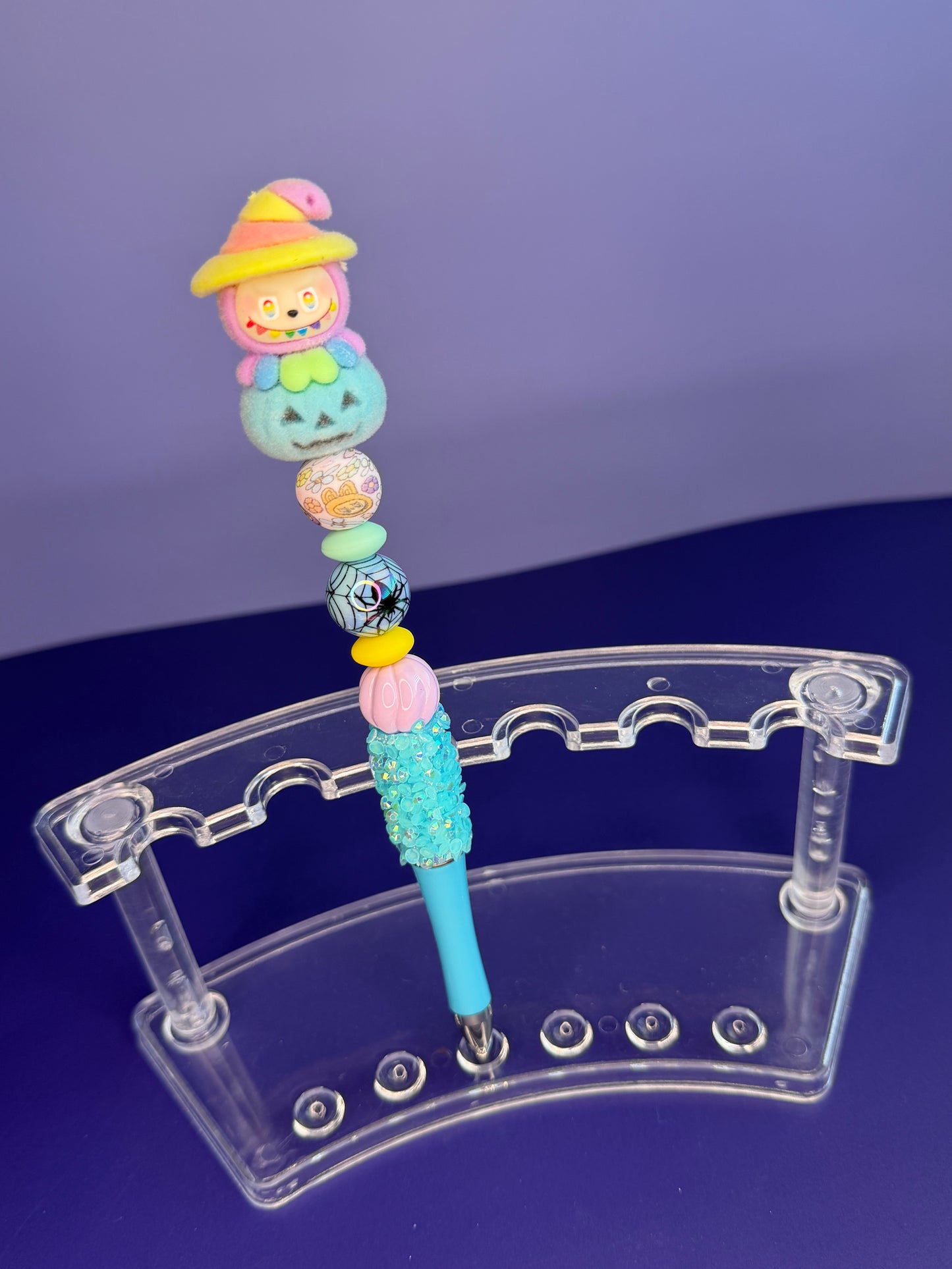 Labubu Witch Pumpkin Flocked Beaded Pens