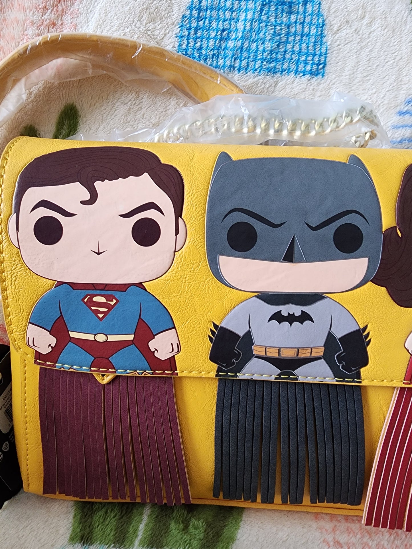 Loungefly Funko Pop DC Batman, Superman and Wonder Women Crossbody Bag