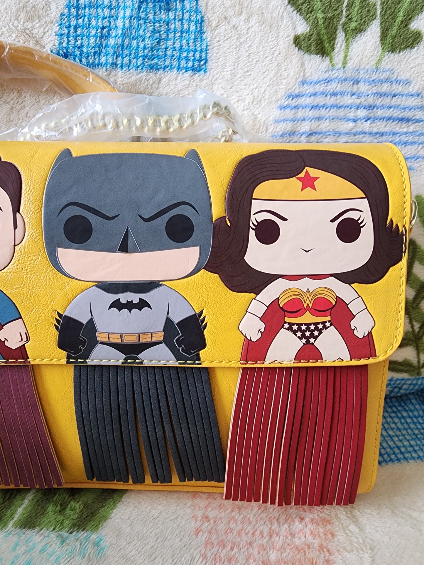 Loungefly Funko Pop DC Batman, Superman and Wonder Women Crossbody Bag