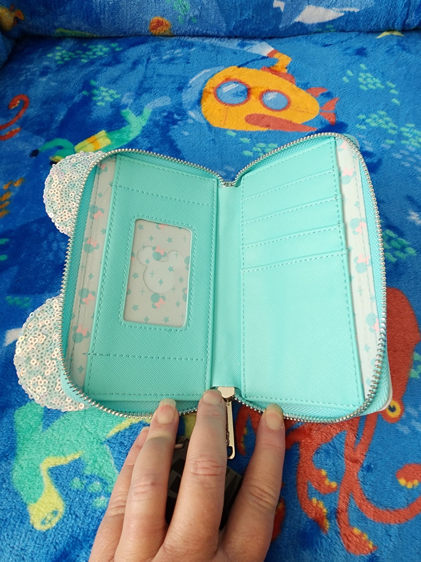 Loungefly Disney Minnie Mouse Seafoam Sequined Wallet