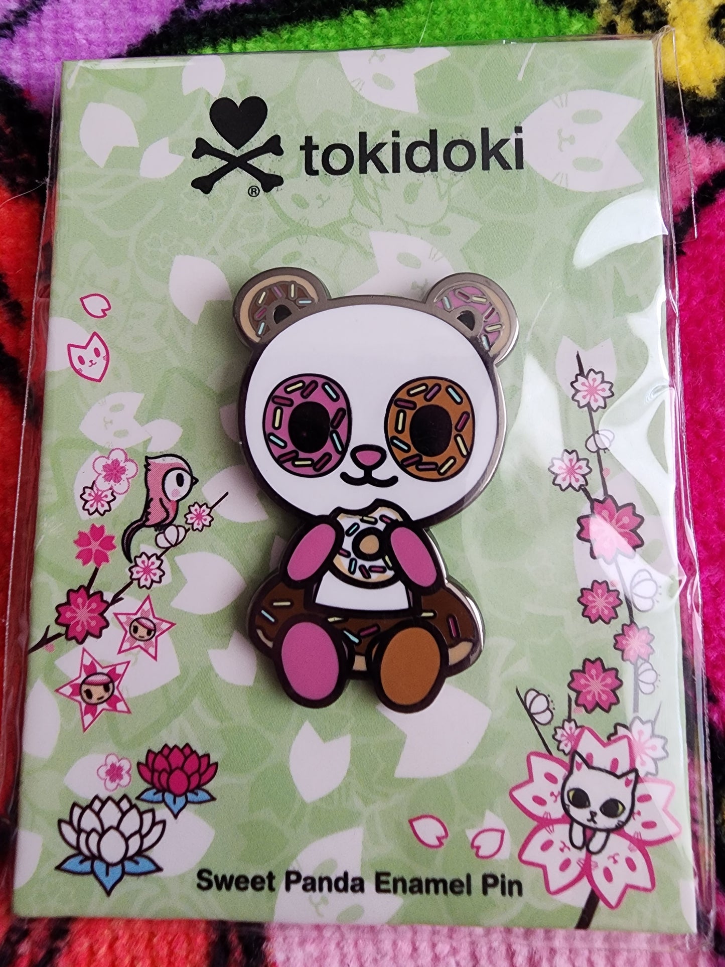 Tokidoki Panda Cherry Blossom Pin