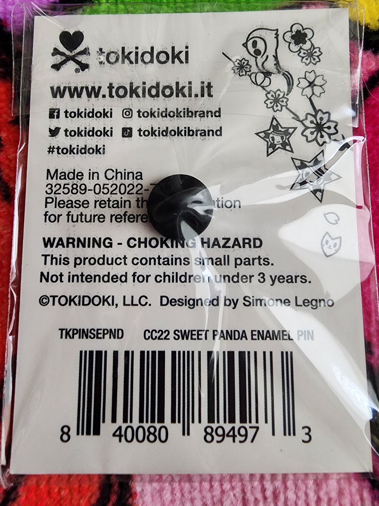 Tokidoki Panda Cherry Blossom Pin