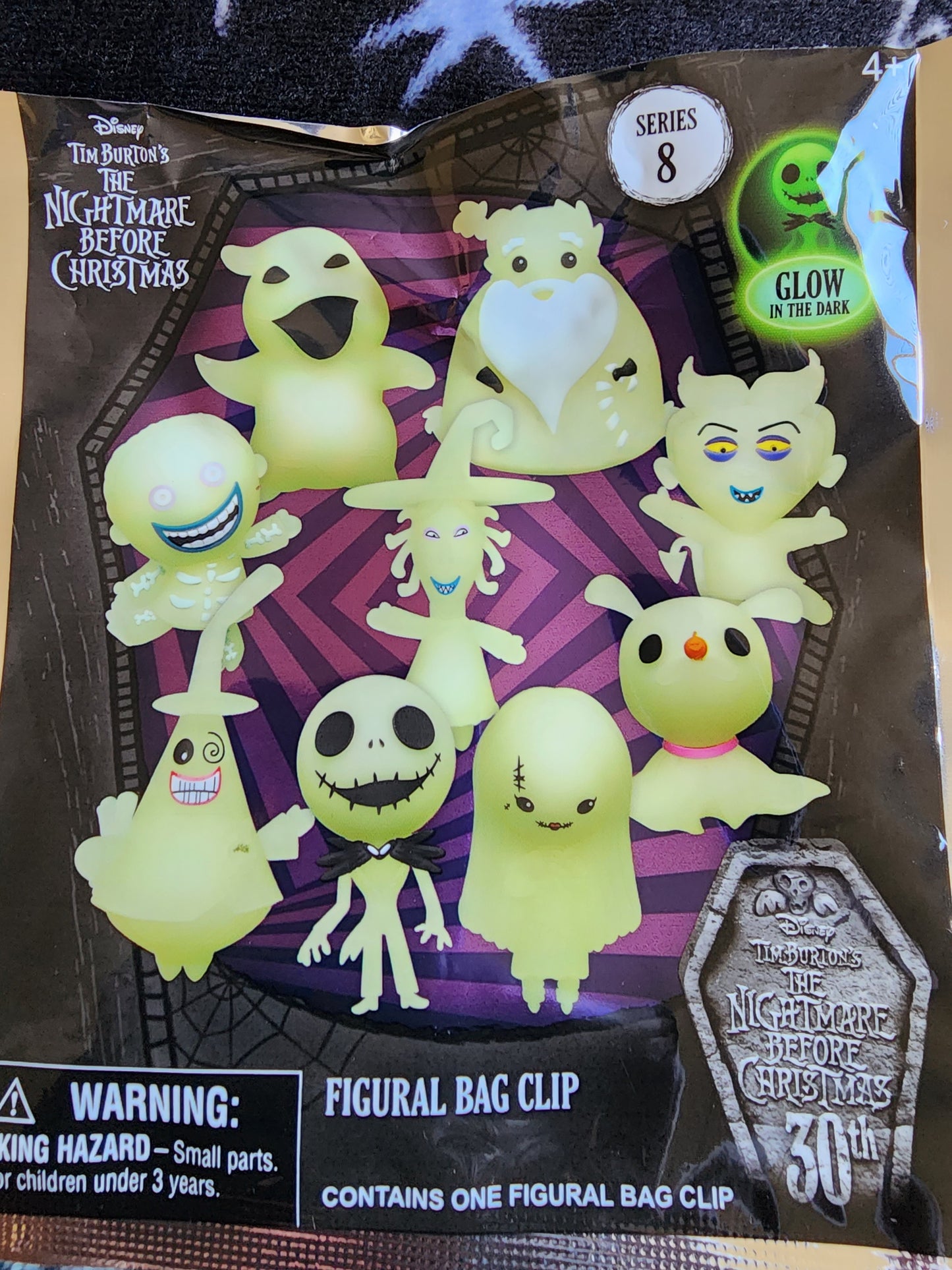 Nightmare Before Christmas 30th Anniversary Glow in the Dark Mystery Bag Clips