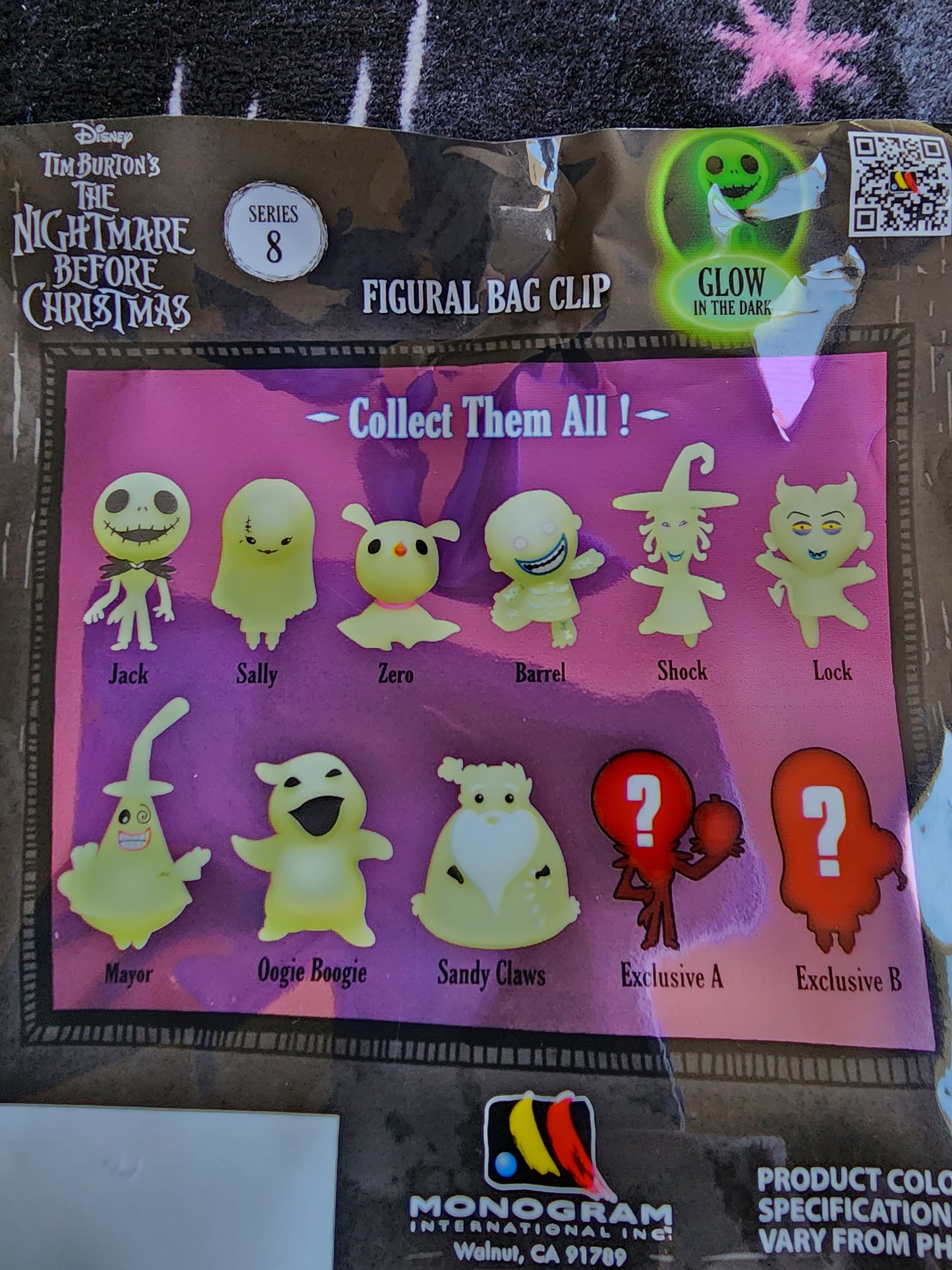 Nightmare Before Christmas 30th Anniversary Glow in the Dark Mystery Bag Clips