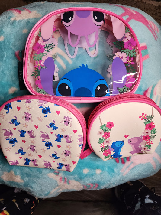 Disney Stitch and Angel Cosmetic Bags
