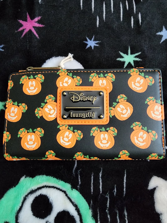 Loungefly Disney Mickey Mouse Pumpkin Halloween Wallet