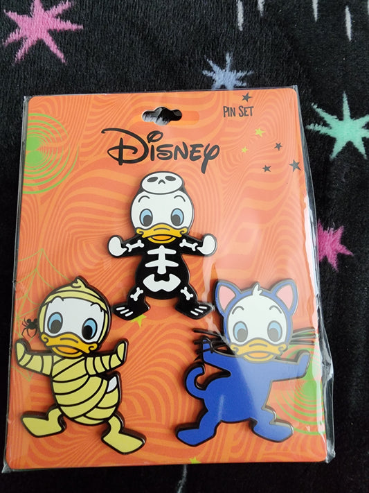 Disney Huey, Duey, and Louey Halloween Pin Set