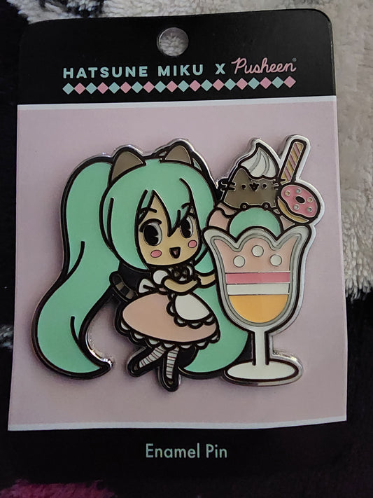 Pusheen Cat and Hatsune Miku X Pin