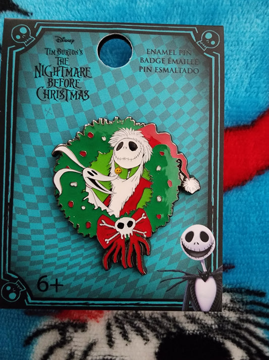 Santa Jack Skelton Nightmare Before Christmas Wreath Pin