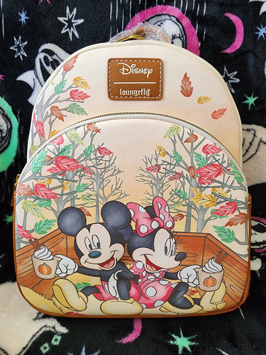 Loungefly Disney Mickey and Minnie Mouse Fall Backpack