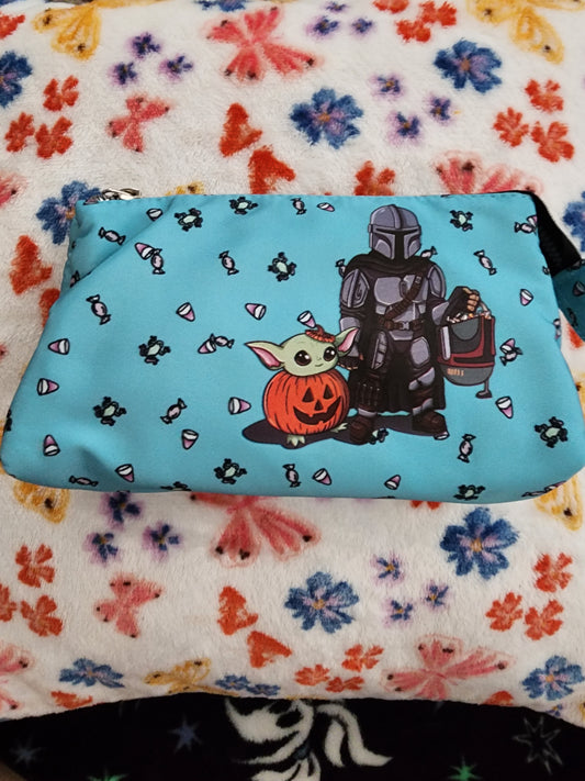 Mandalorian and Baby Yoda Halloween Cosmetic Bags