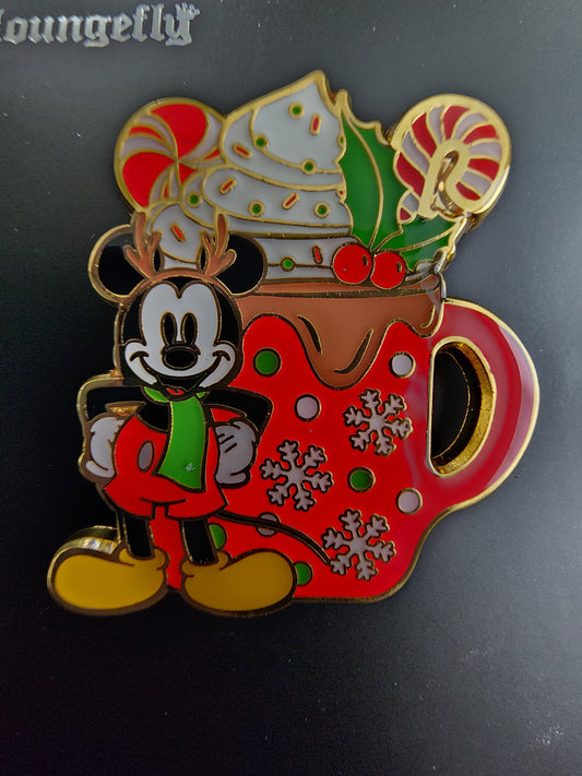 Disney Mickey Mouse Holiday Drink Mug Pin