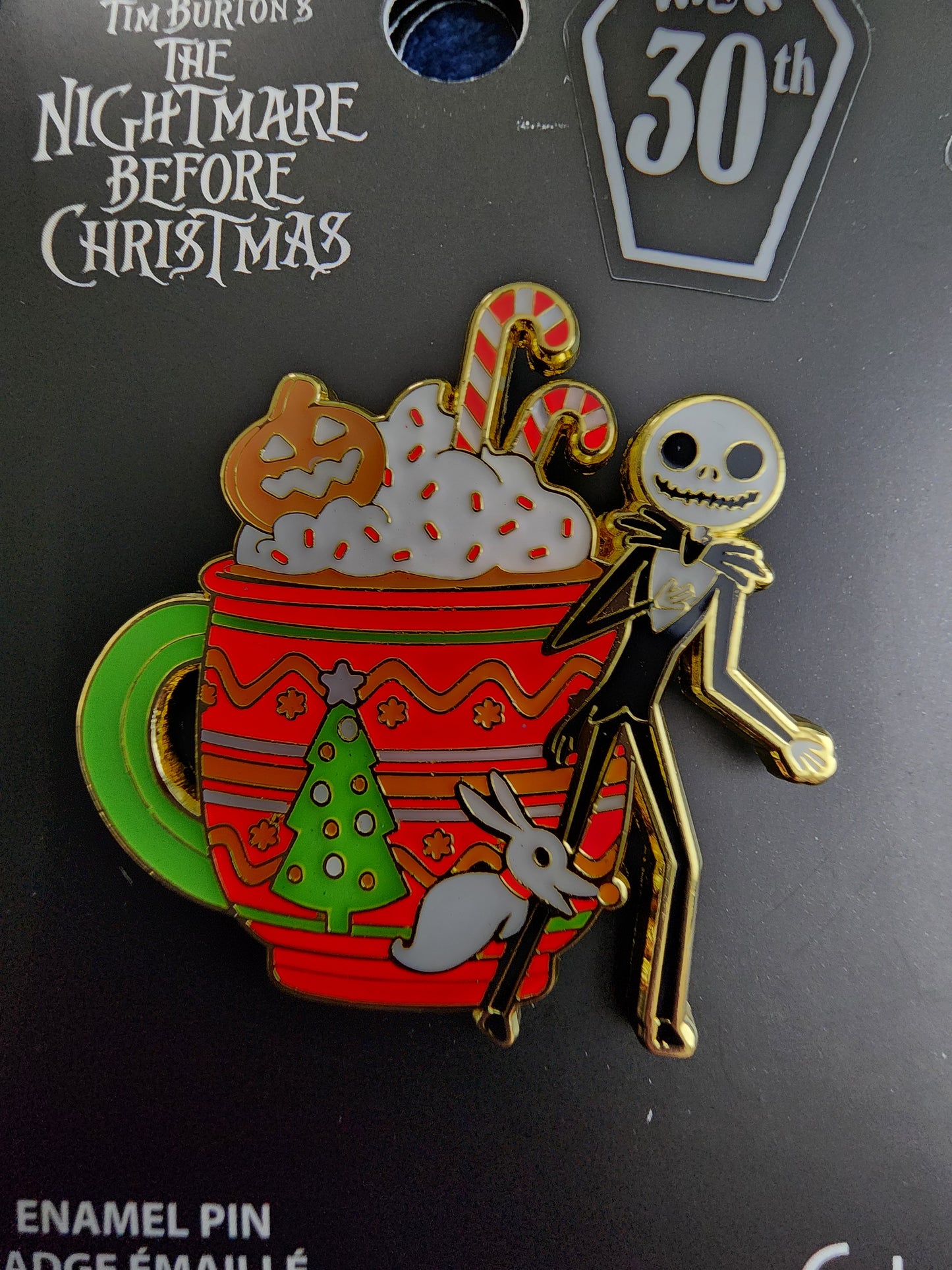 Disney Nightmare Before Christmas 30th Anniversary Holiday Drink Mug Pin