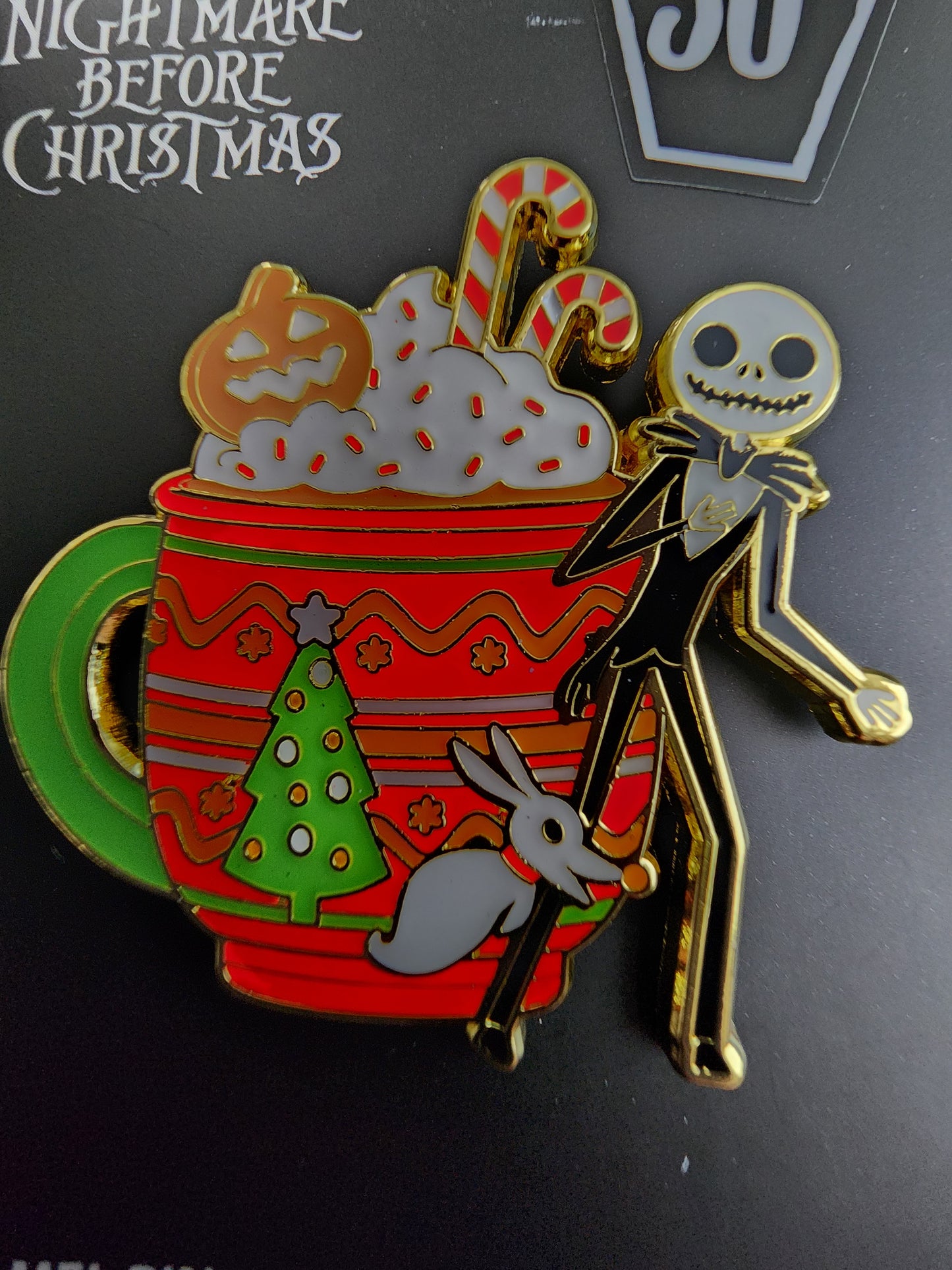 Disney Nightmare Before Christmas 30th Anniversary Holiday Drink Mug Pin