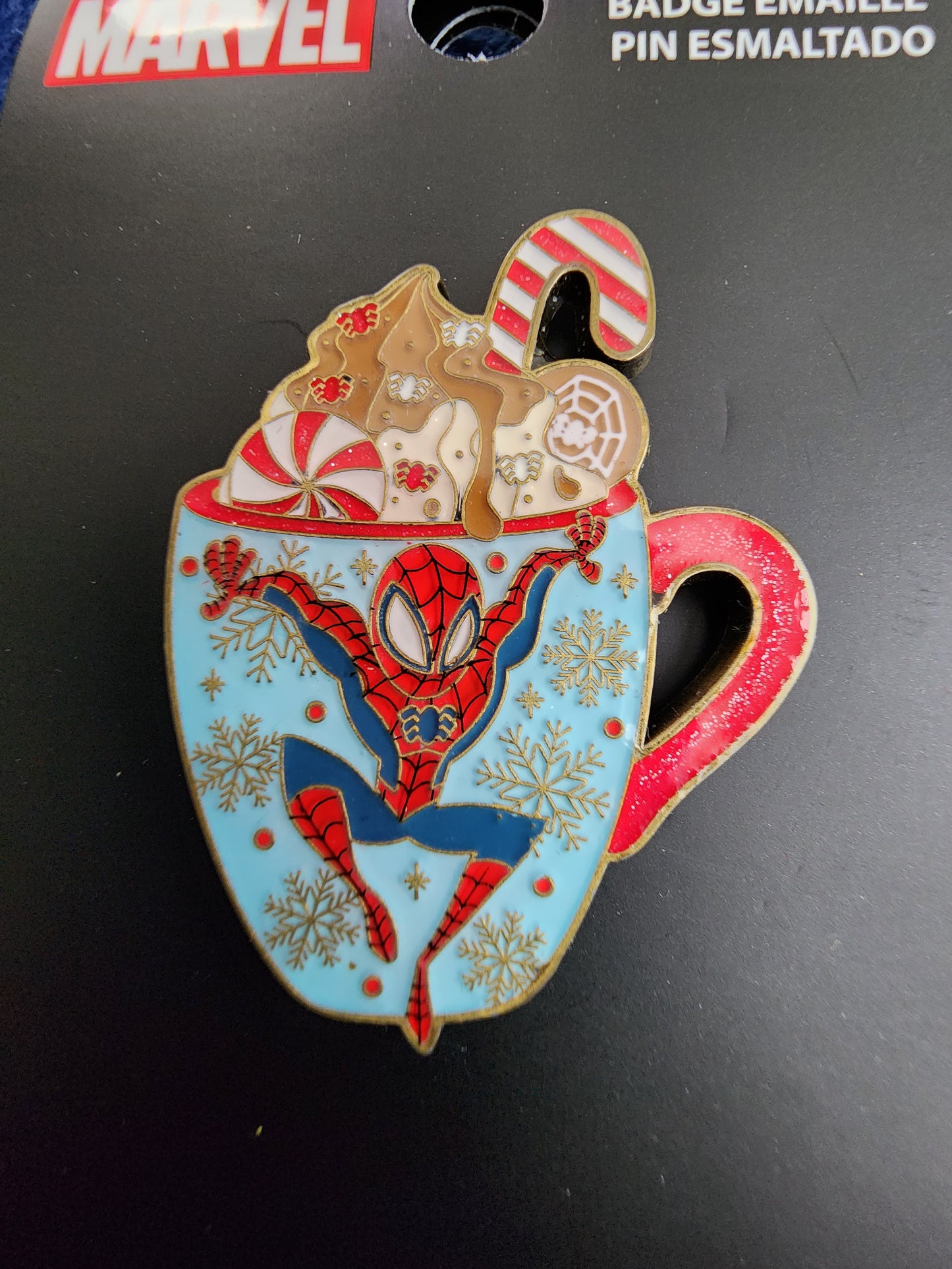 Marvel Spiderman Holiday Drink Mug Pin