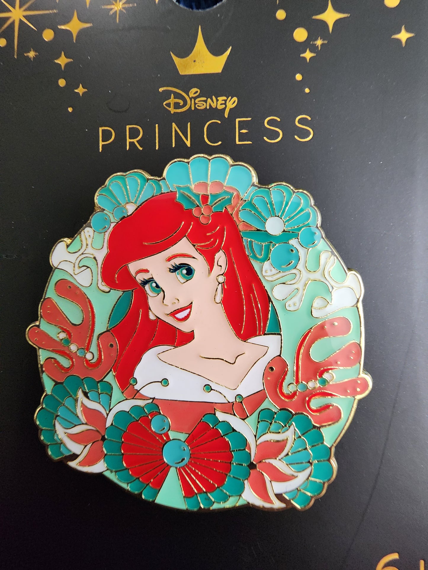 Loungefly Disney Ariel Little Mermaid Christmas Wreath Pin