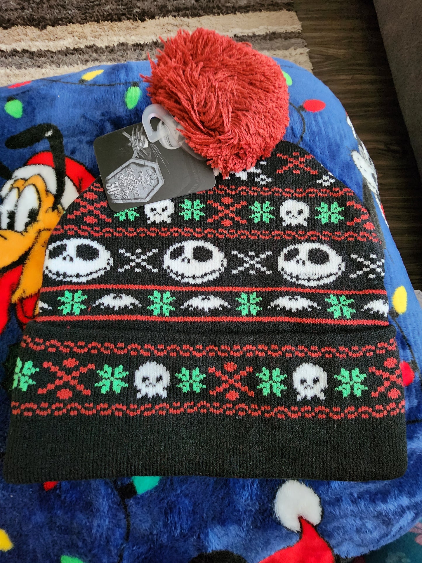 Disney Nightmare Before Christmas 30th Anniversary Ugly Sweater Beanie.