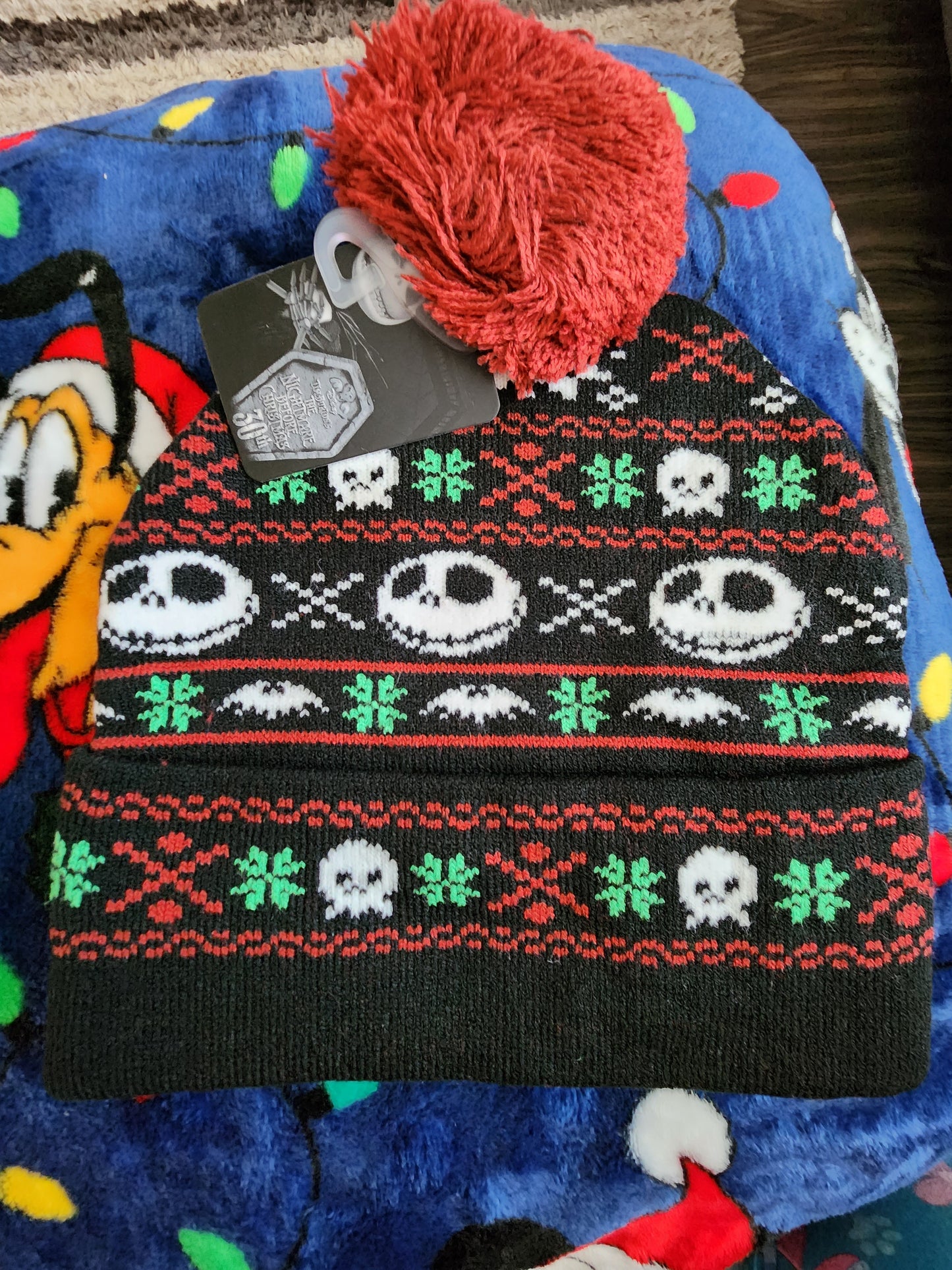 Disney Nightmare Before Christmas 30th Anniversary Ugly Sweater Beanie.