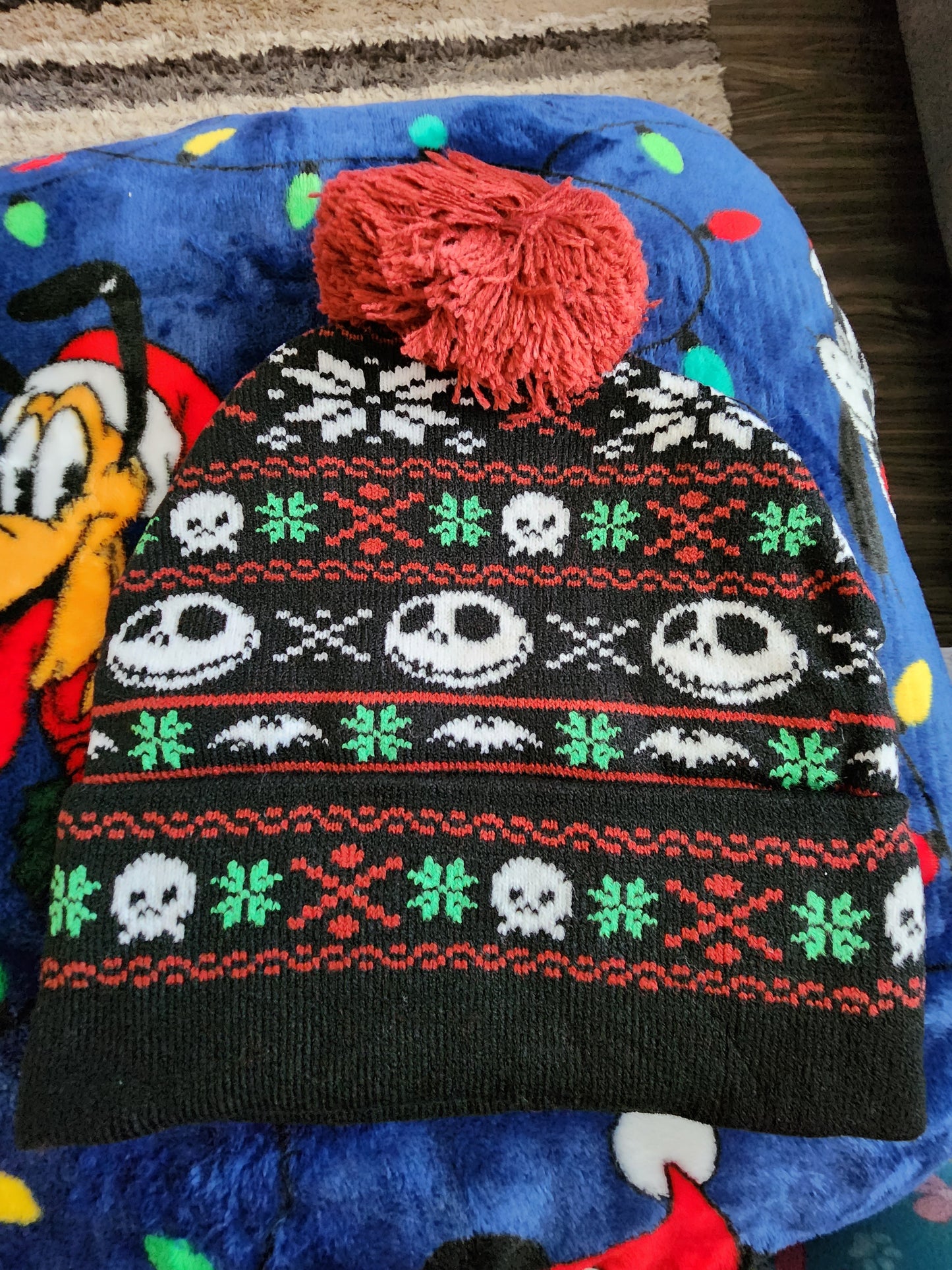 Disney Nightmare Before Christmas 30th Anniversary Ugly Sweater Beanie.