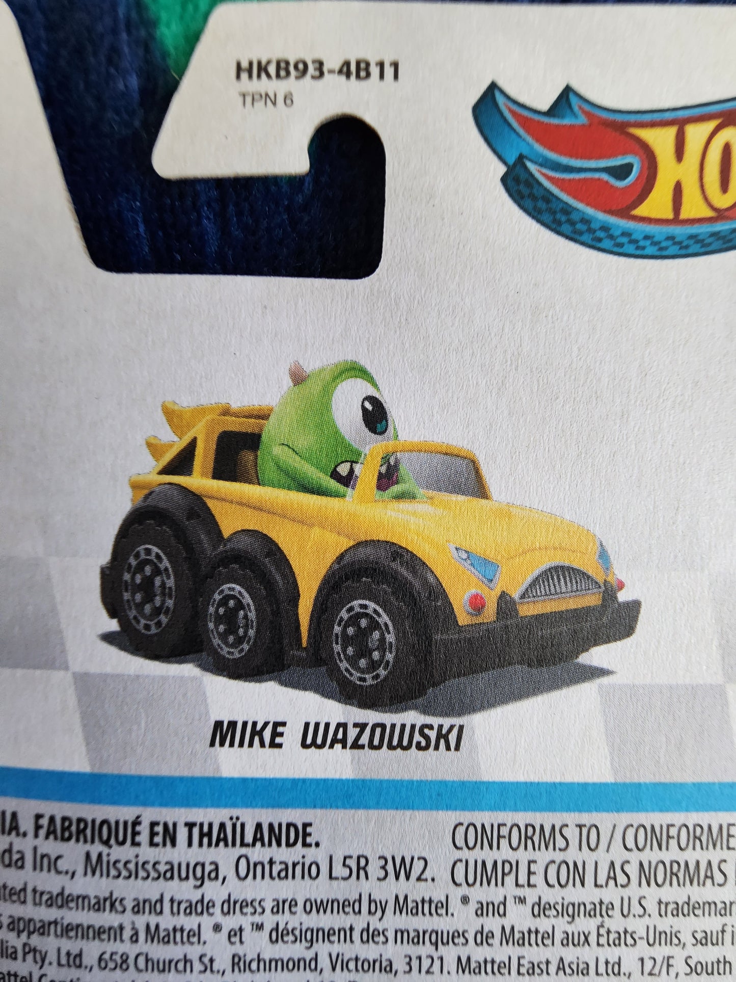 Hot Wheels Disney Pixar Mike Racer Car